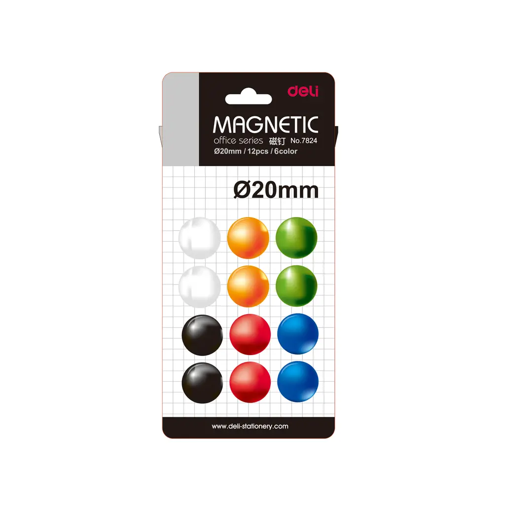 Magneti premer 20mm Deli 7824 12/1 mešane barve-0