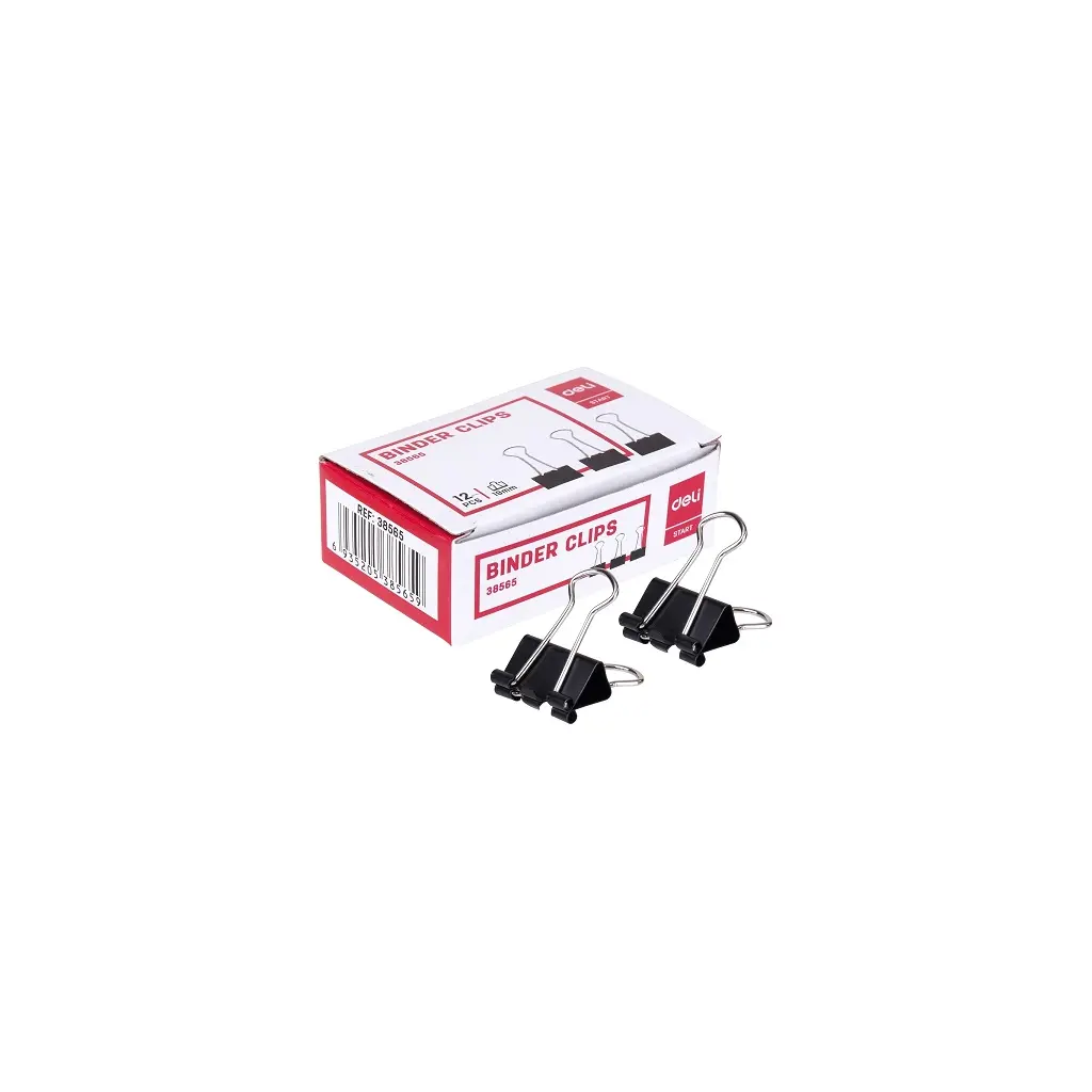 Sponka za spise kovinska 19mm Deli 9545A/38565 12/1 črna-1