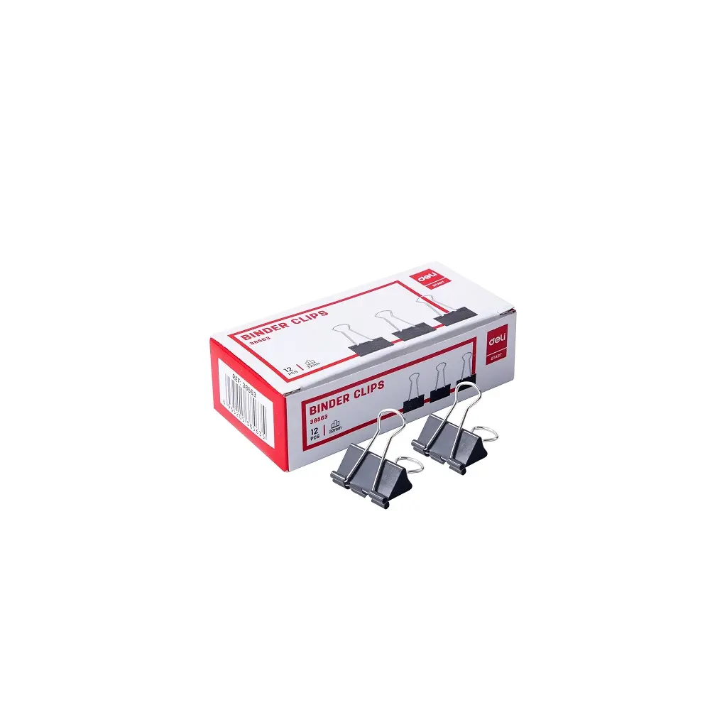 Sponka za spise kovinska 32mm Deli 9543A/38563 12/1 črna-1