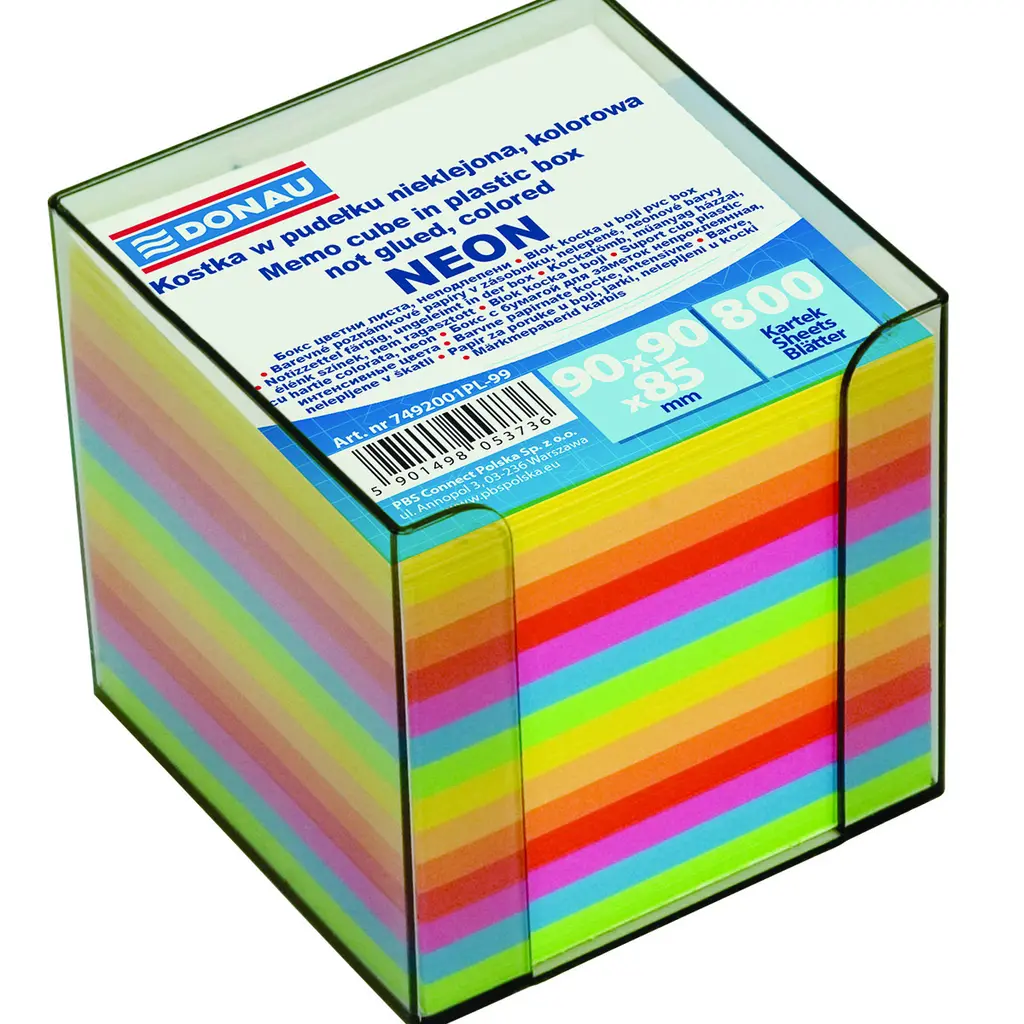 Kocka PVC s papirjem  9,5x9,5x9,5cm Donau 7492001PL-99 intenziv papir-0