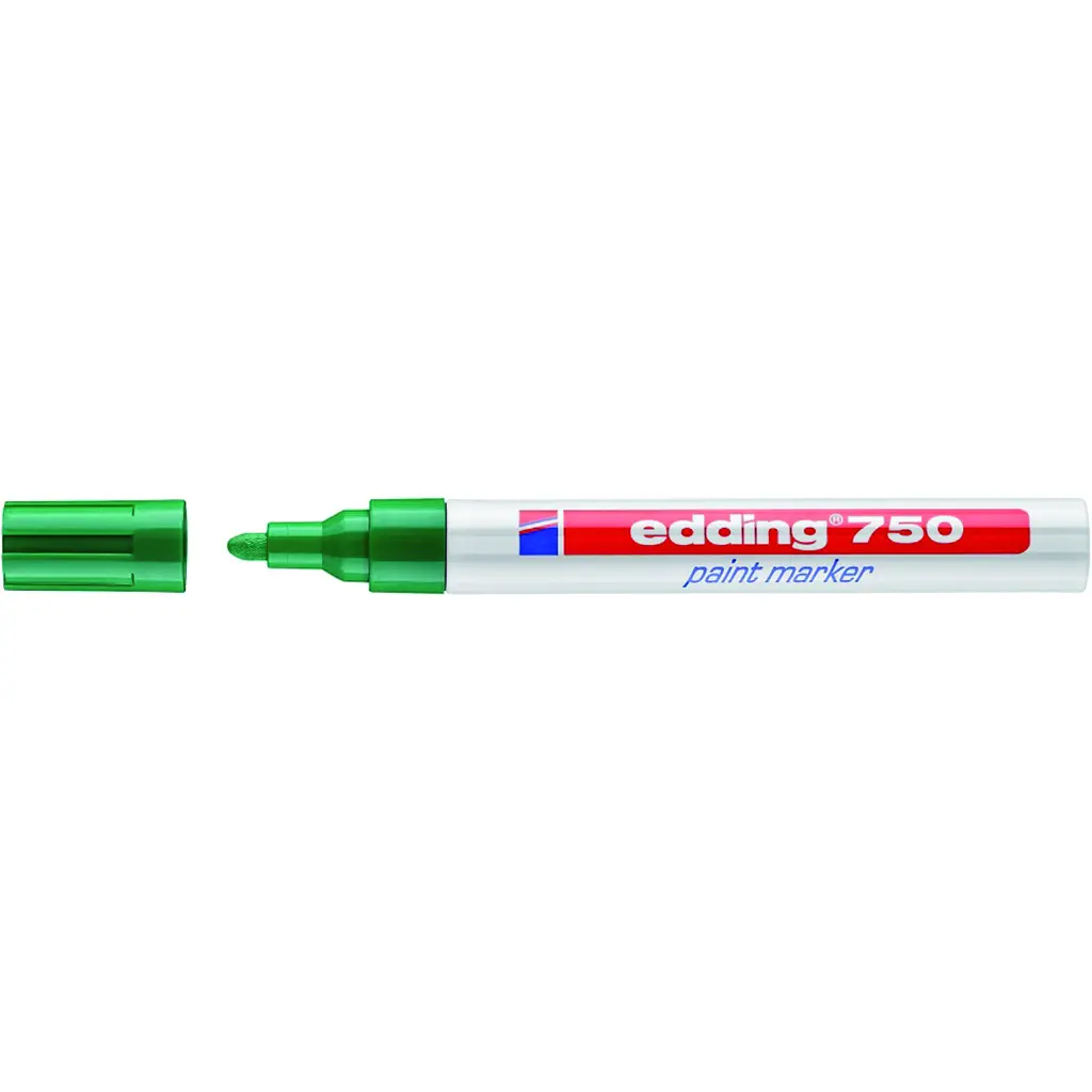 Marker permanentni lakirni 2-4mm Edding 750 okrogla konica zelen-2