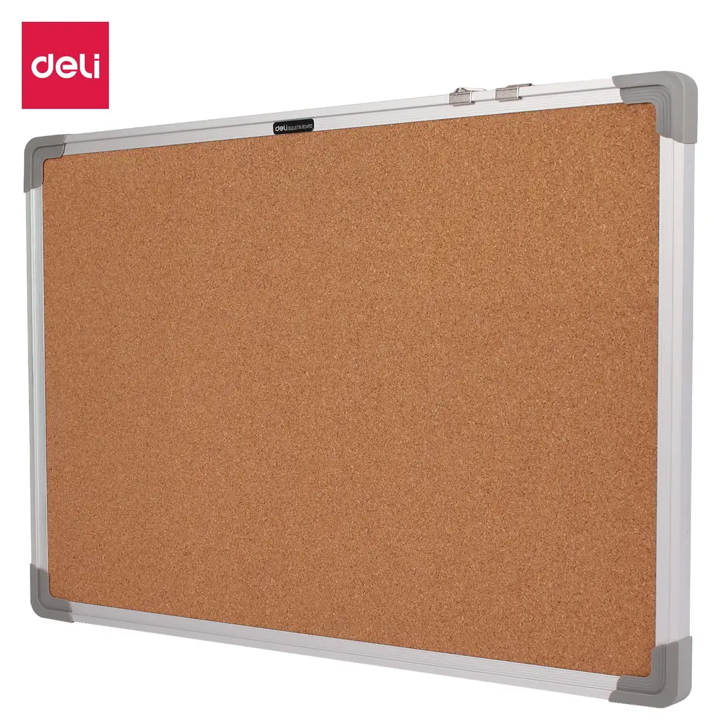 Tabla iz plute stenska  90x60cm Deli E39053 aluminijast okvir-0