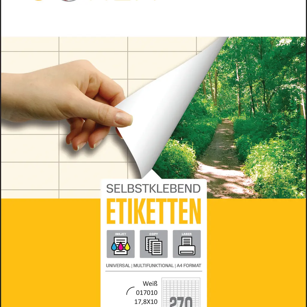 Etiketa laser/inkjet/copy  17,8x10,0 Sorex 100/1-0