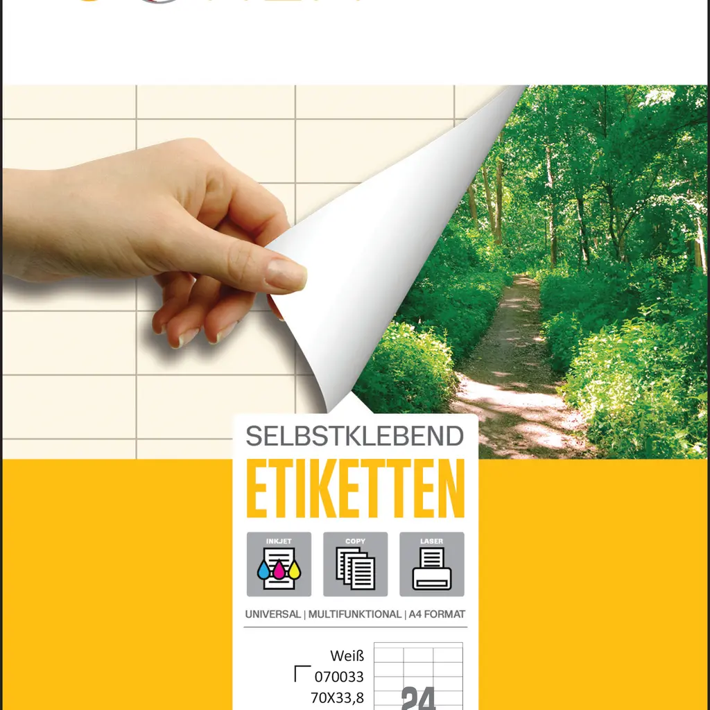 Etiketa laser/inkjet/copy  70,0x33,8 Sorex 100/1-0