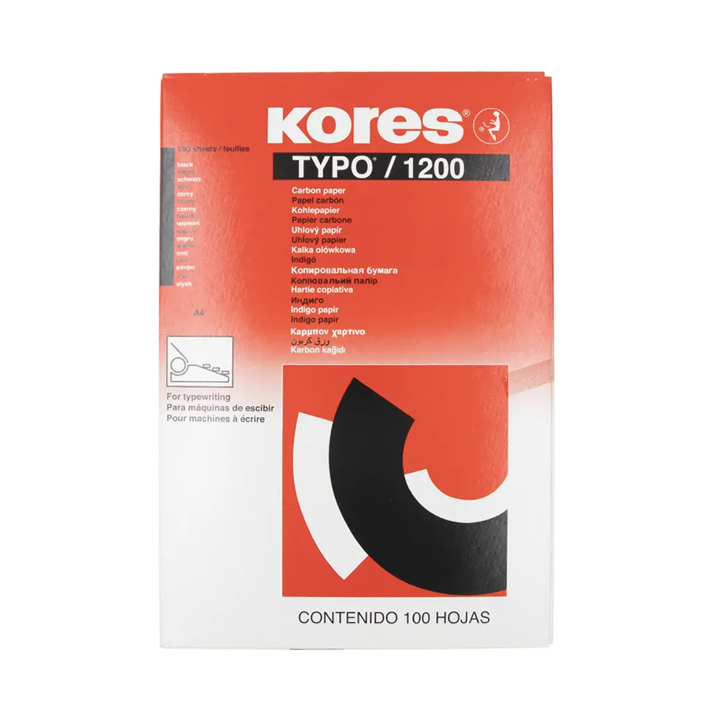Papir indigo A4 za ročno in strojno pisanje Kores 02849 100/1 črn-0