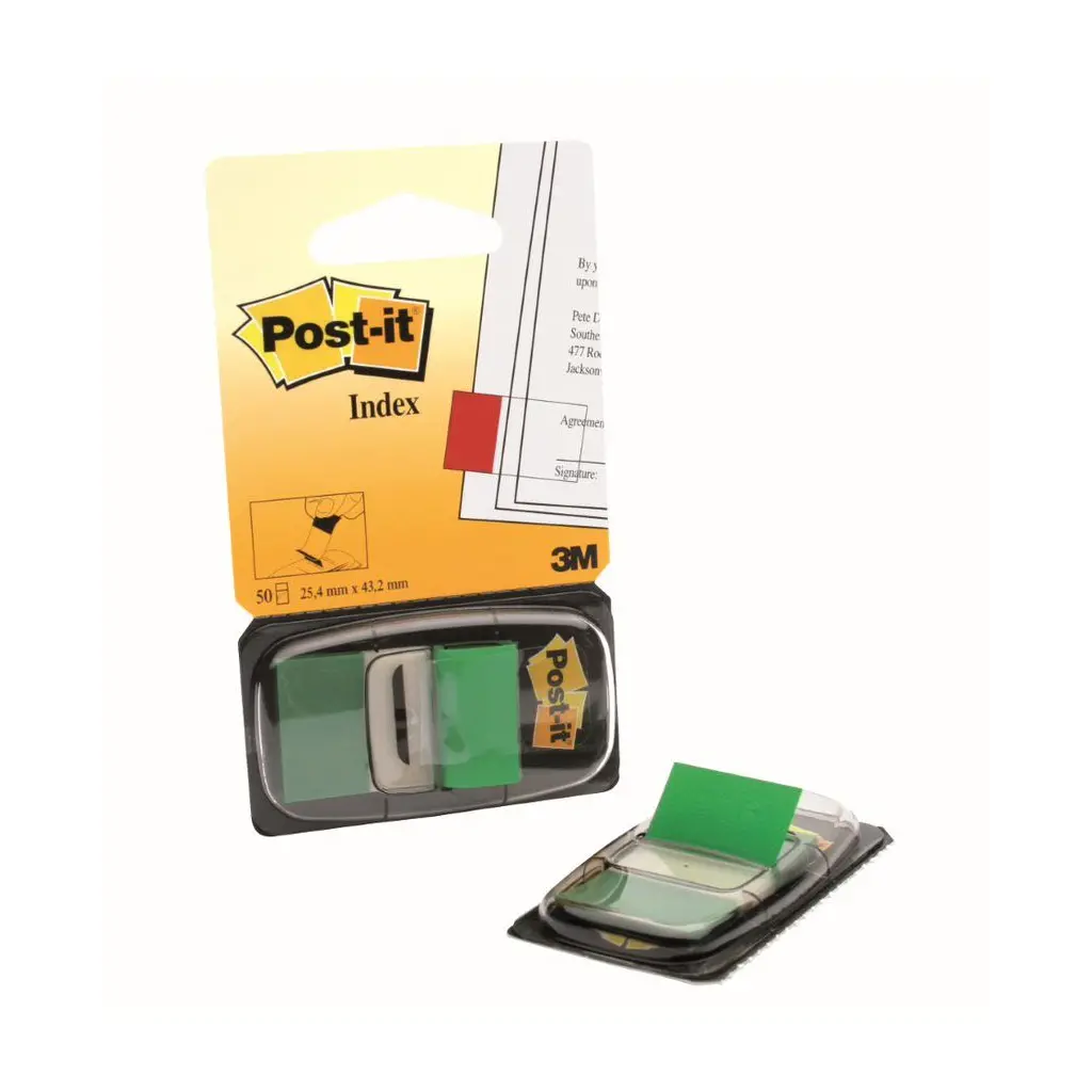 Zastavica 25,4x43,2mm 50 listov film polprozoren 3M 680-3 zelena-0