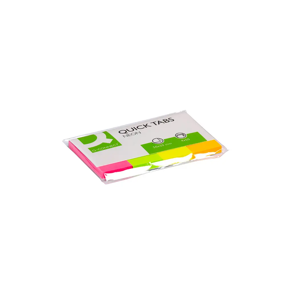 Zastavica 50x20mm 4x50 listov papirnata Q-Connect KF01226 4 barve-0