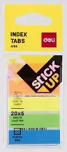 Zastavica 44x12mm 5x20 listov film polprozoren Deli 10402 5 barv-2