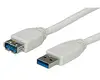 Kabel USB tip A-M<=>USB tip A-Ž  1.8m USB3.0 podaljšek - ROLINE- bela-1