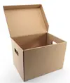 Škatla kartonska arhivska s pokrovom in luknjami za prijem 370x280x260mm tri slojna-1