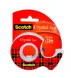 Lepilni trak pisarniški 19/7,5 nevidni Scotch 3M Crystal na stojalu-0