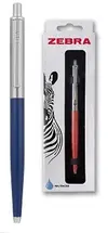 Kemični svinčnik  Zebra 901 0,7 moder izpis, srebrno modro telo-1