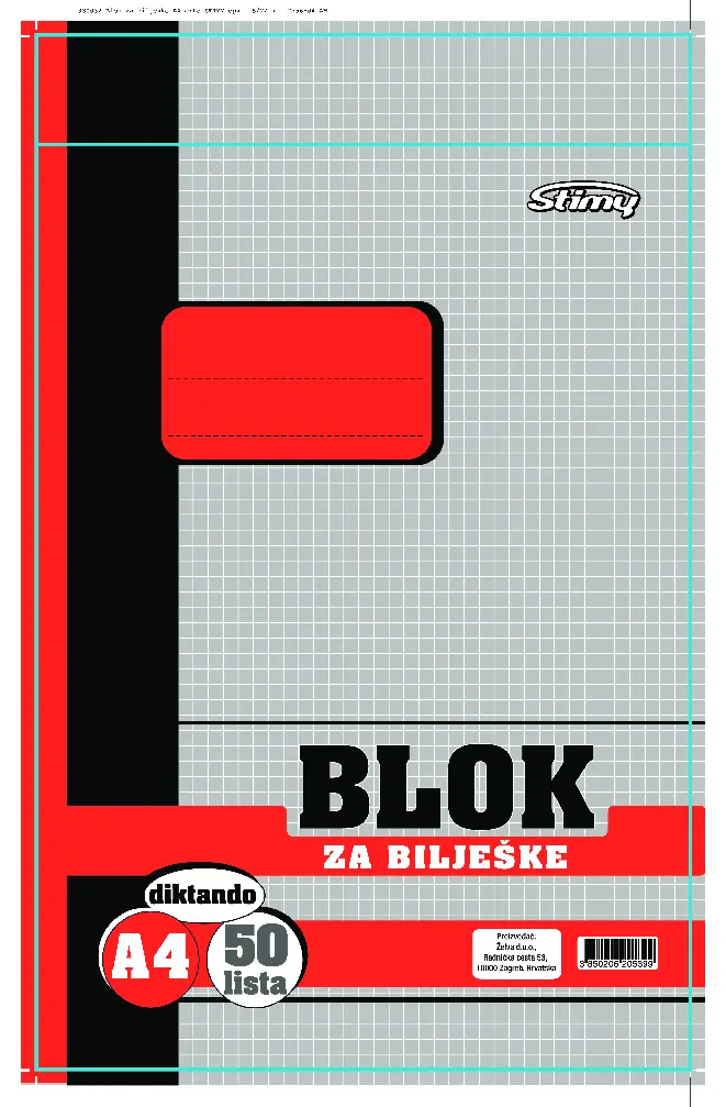Beležnica A4 črte 50 listov Stimy-2