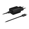 Adapter za napajanje SAMSUNG - hišni polnilec + kabel USB Type-C 25W hitri -črn BULK-0