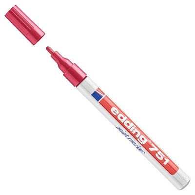 Marker permanentni lakirni 1-2mm Edding 751 okrogla konica rdeč Marker permanentni lakirni 1-2mm Edding 751 okrogla konica rdeč