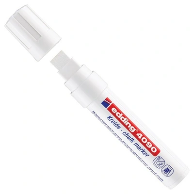 Marker za steklo 4-15mm ne permanenten Edding 4090 prirezana konica bel Marker za steklo 4-15mm ne permanenten Edding 4090 prirezana konica bel