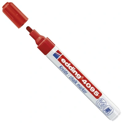 Marker za steklo 2-3mm ne permanenten Edding 4095 okrogla konica rdeč Marker za steklo 2-3mm ne permanenten Edding 4095 okrogla konica rdeč