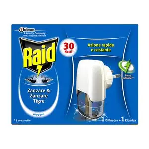 Aparat el. za uničevanje komarjev Raid + 1 steklenička 21ml Aparat el. za uničevanje komarjev Raid + 1 steklenička 21ml
