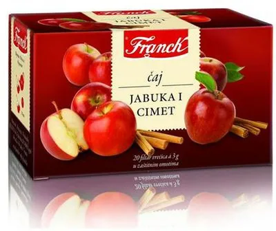Čaj FRANCK Jabolko cimet vrečka 60g 20/1 Čaj FRANCK Jabolko cimet vrečka 60g 20/1