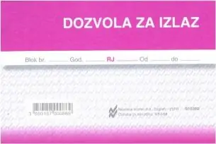 TI.I-59/NCR Dozvola za izlaz, 100 listova NN TI.I-59/NCR Dozvola za izlaz, 100 listova NN