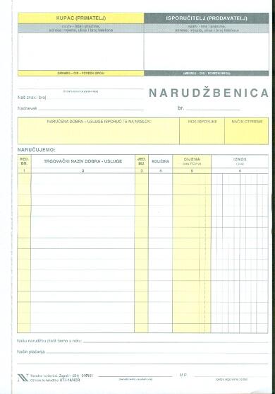 TI.I-14/ncr Narudžbenica A4 NN TI.I-14/ncr Narudžbenica A4 NN