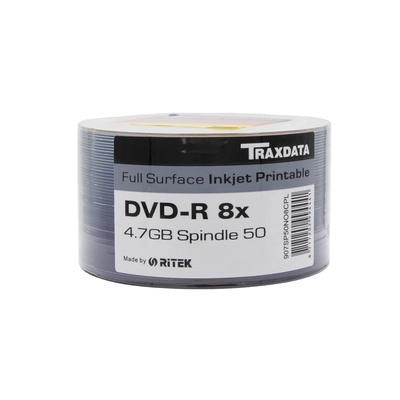 DVD-R medij TRAXDATA 4.7GB 8x speed Spindle 50/1 printable Supersize DVD-R medij TRAXDATA 4.7GB 8x speed Spindle 50/1 printable Supersize
