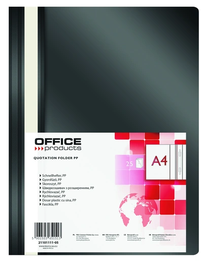 Mapa s plastično sponko A4 Office products 1/1 črna Mapa s plastično sponko A4 Office products 1/1 črna