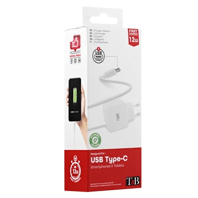 Adapter za napajanje T'nB 220V=>USB Type-C hišni polnilec 2.4A hiter (kabela integ.) Adapter za napajanje T'nB 220V=>USB Type-C hišni polnilec 2.4A hiter (kabela integ.)