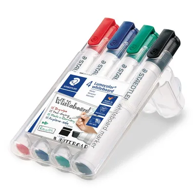 Marker za belo tablo 2-5mm Staedtler Lumocolor 351B WP4 - prirezana konica 4/1 Marker za belo tablo 2-5mm Staedtler Lumocolor 351B WP4 - prirezana konica 4/1