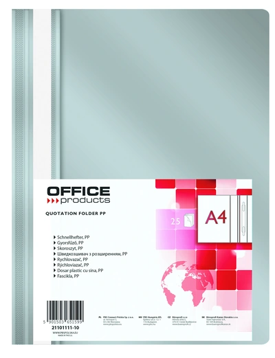 Mapa s plastično sponko A4 Office products 1/1 siva Mapa s plastično sponko A4 Office products 1/1 siva