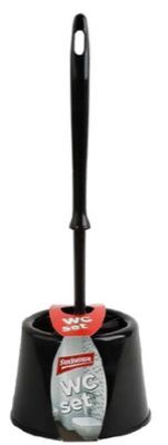 Ščetka za wc komplet PVC črn standard