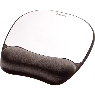 Podloga za miško z gel naslonom za dlan Fellowes Memory Foam srebrno/črna Podloga za miško z gel naslonom za dlan Fellowes Memory Foam srebrno/črna