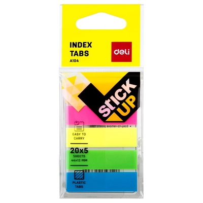 Zastavica 44x12mm 5x20 listov film polprozoren Deli 10402 5 barv Zastavica 44x12mm 5x20 listov film polprozoren Deli 10402 5 barv