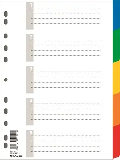 Pregrada plastična A4 kolor 5 listov Donau 7704095PL-99 Pregrada plastična A4 kolor 5 listov Donau 7704095PL-99