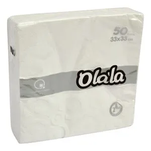 Serviete papirnate 33x33cm 2-sl. 50/1 bele Olala Serviete papirnate 33x33cm 2-sl. 50/1 bele Olala