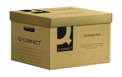 Škatla kartonska arhivska s pokrovom in odprtino za nošenje 522x351x305mm za 6 registratorjev