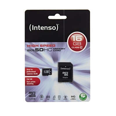 Spominska kartica Micro Secure Digital 16GB INTENSO Class10 SDHC + Adapter Spominska kartica Micro Secure Digital 16GB INTENSO Class10 SDHC + Adapter