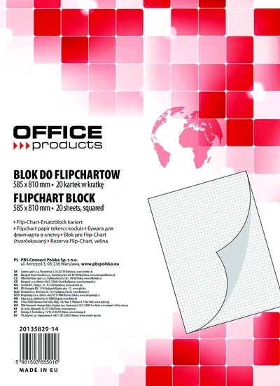 Blok za Flipchart 58,5x81cm 20l bel, karo 1/1 Blok za Flipchart 58,5x81cm 20l bel, karo 1/1