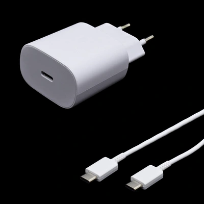 Adapter za napajanje SAMSUNG - hišni polnilec + kabel USB Type-C 25W hitri beli Adapter za napajanje SAMSUNG - hišni polnilec + kabel USB Type-C 25W hitri beli