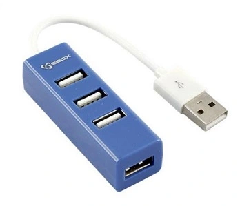 USB hub razdelilnik 2.0 SBOX H-204 externi 4-portni - moder