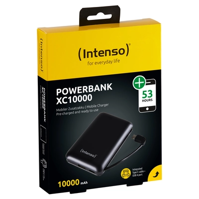 Power Bank prenosni polnilec 10000mAh INTENSO XC10000 - USB-A + USB-C + kabel USB-C - Black Power Bank prenosni polnilec 10000mAh INTENSO XC10000 - USB-A + USB-C + kabel USB-C - Black