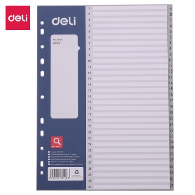 Pregrada PVC A4 številke 1-31 31 listov Deli E38158 siv Pregrada PVC A4 številke 1-31 31 listov Deli E38158 siv