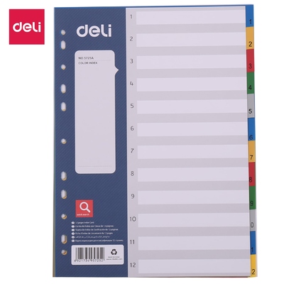Pregrada PVC A4 številke 1-12 12 listov Deli E5725A Pregrada PVC A4 številke 1-12 12 listov Deli E5725A
