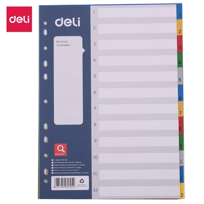 Pregrada PVC A4 številke 1-12 12 listov Deli E5725A Pregrada PVC A4 številke 1-12 12 listov Deli E5725A