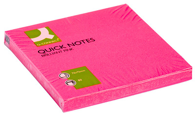 Lističi samolepilni 76x76mm 75 listov Q-Connect Brilliant pink KF10516 Lističi samolepilni 76x76mm 75 listov Q-Connect Brilliant pink KF10516