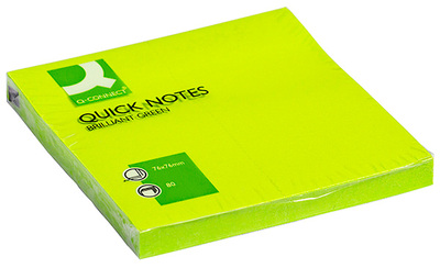 Lističi samolepilni 76x76mm 75 listov Q-Connect Brilliant green KF10515 Lističi samolepilni 76x76mm 75 listov Q-Connect Brilliant green KF10515