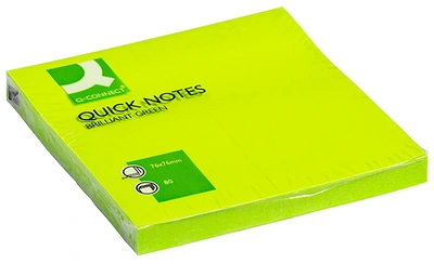 Lističi samolepilni 76x76mm 75 listov Q-Connect Brilliant green KF10515 Lističi samolepilni 76x76mm 75 listov Q-Connect Brilliant green KF10515