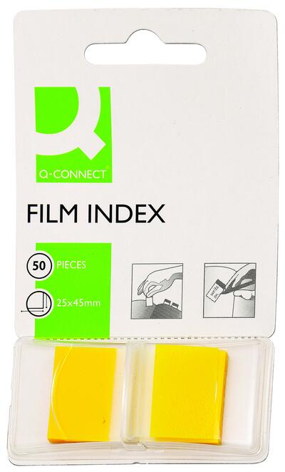Samolepilni lističi 25x43mm 50 listov film polprozoren Q-Connect KF03634 rumeni Samolepilni lističi 25x43mm 50 listov film polprozoren Q-Connect KF03634 rumeni