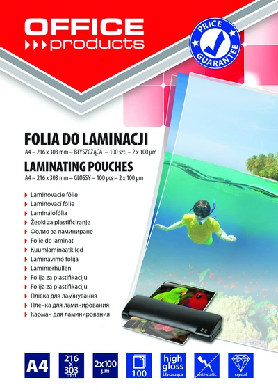 Žepki za plastificiranje A4 100mic 100/1 sijaj Office products Žepki za plastificiranje A4 100mic 100/1 sijaj Office products