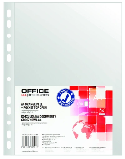 Mapa vložna PVC 227x302 30mic Office products 100/1 orange peel Mapa vložna PVC 227x302 30mic Office products 100/1 orange peel